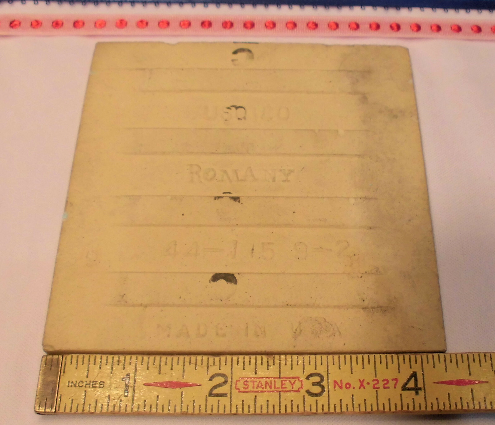 1pc. *Aqua / Light Blue * 4-1/4″ Matte Ceramic Tile; Romany Co. Made 1940’s