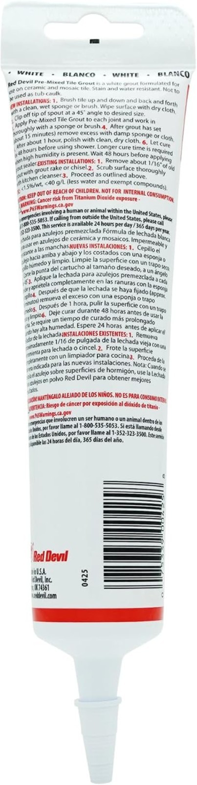 Professional Quality Pre-Mixed Tile Grout, 5.5 oz – Ideal for Walls & Floors