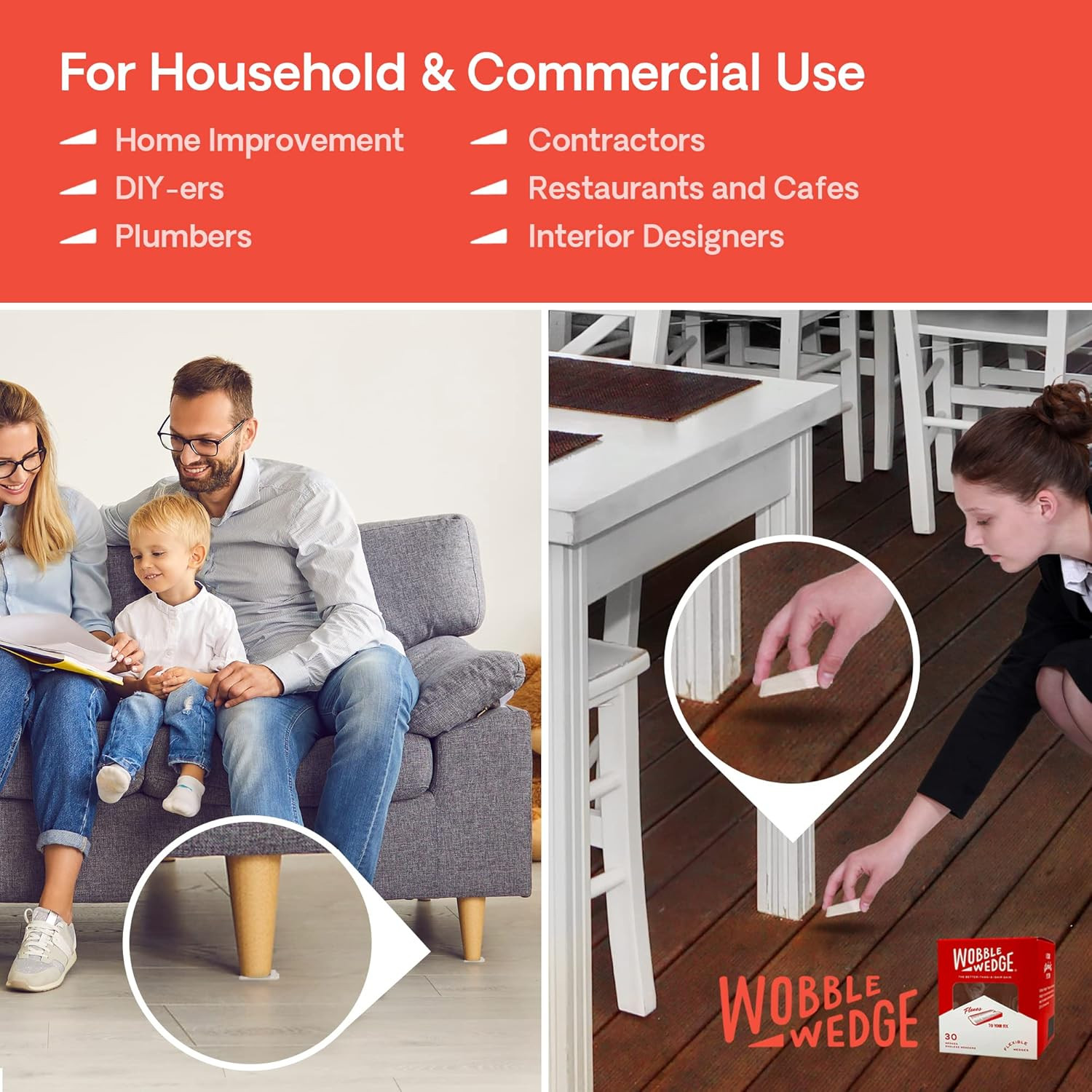 Flexible Plastic Shims – Leveling Shims for Home Improvement, Furniture Levelers