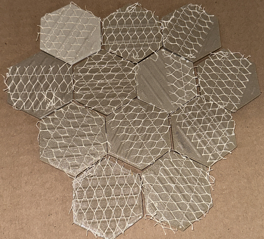 2″ x 2.25″ Small Hexagon Shape White Wall Tiles x12 Set Lot Crafts Small Project