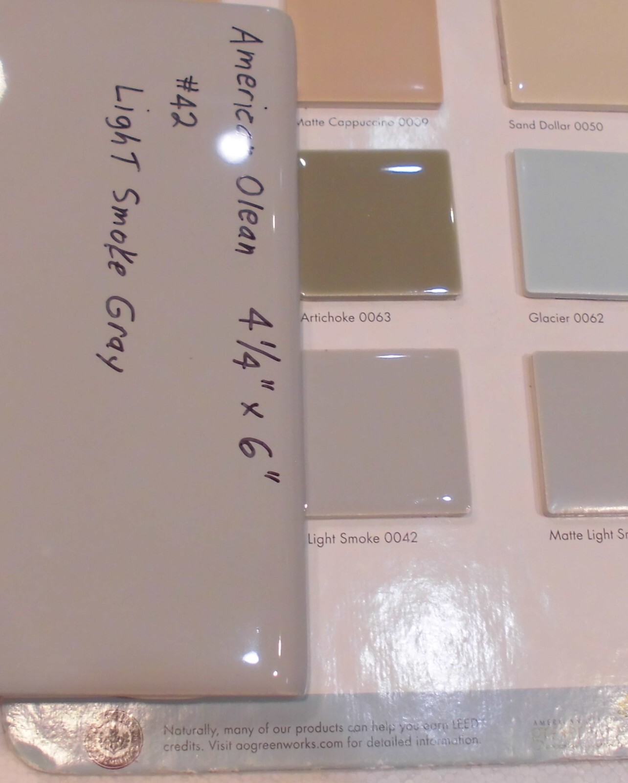 1 pc. Light Smoke Gray: base/cove Ceramic Glossy Tile: 4-1/4″ X 6″ Bullnose Top