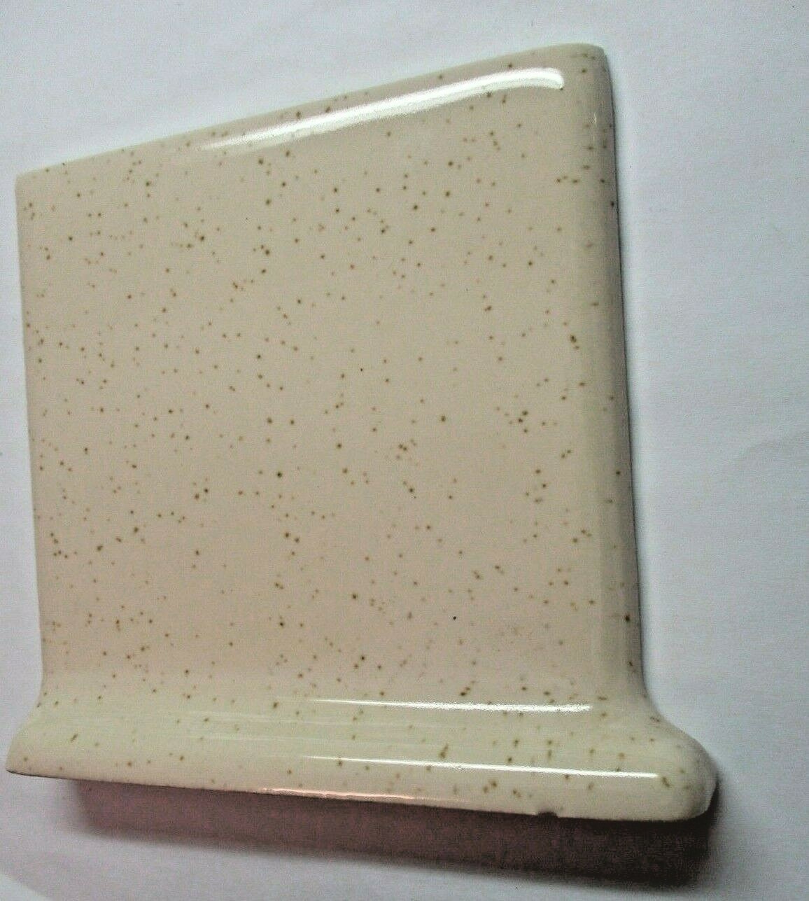 1 Cove Base Left Side Outside Corner Wall Tile Wheeling 4-3/8 Brown Specks Beige