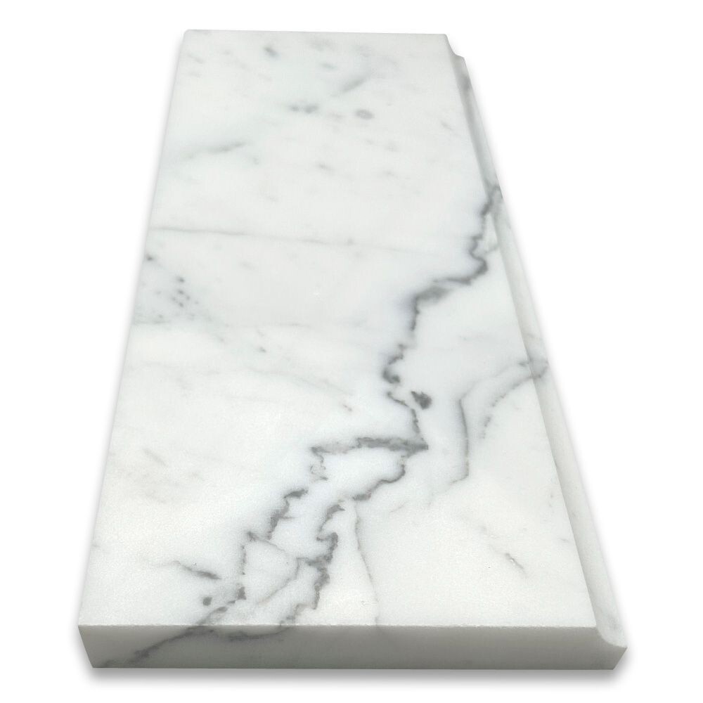 L12P Statuary White Marble 5×12 Baseboard Trim Molding Polished