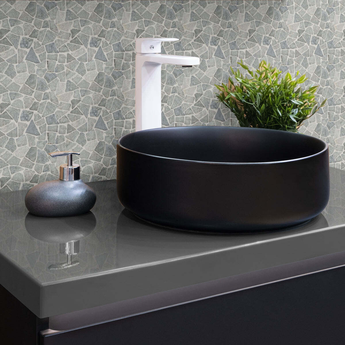 Ash Grey Random Mosaic Wall & Floor Tile ($11.84/SqFt)