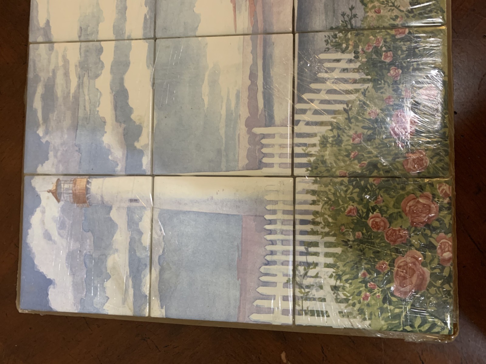 Paul Brent Art Wall Tile Mural Seaside Lighthouse Ceramic Backsplash 12 Set New