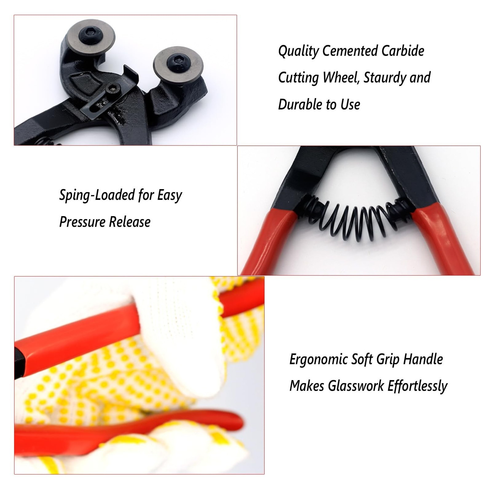 Glass Tile Nippers – Heavy Duty Mosaic Nippers with Carbide Wheels Ceramic Br…