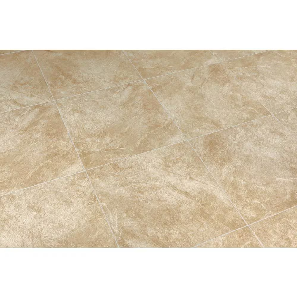 Portland Stone Beige 18 In. X 18 In. Glazed Ceramic Floor and Wall Tile (17.44 S
