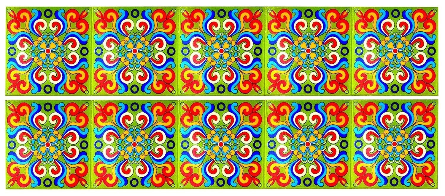 Set of 10 Home Decor Tile Ceramic High Lighter Wall Bathroom Tiles 6 x 6 Inch