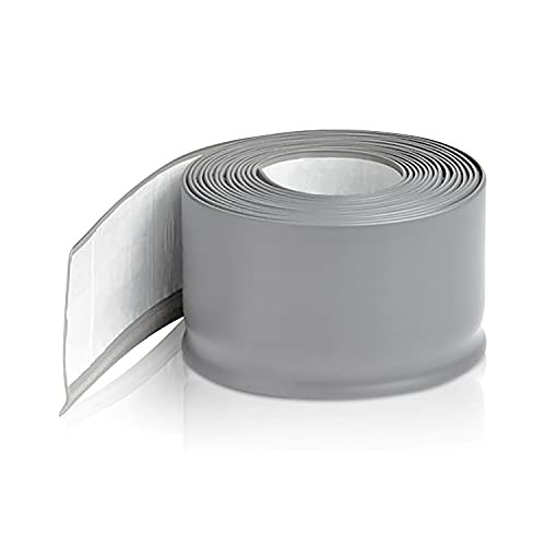 Gray Vinyl Wall Base 4inX40ft, Strong Peel and Stick Adhesive 4 inch X 40 ft 1