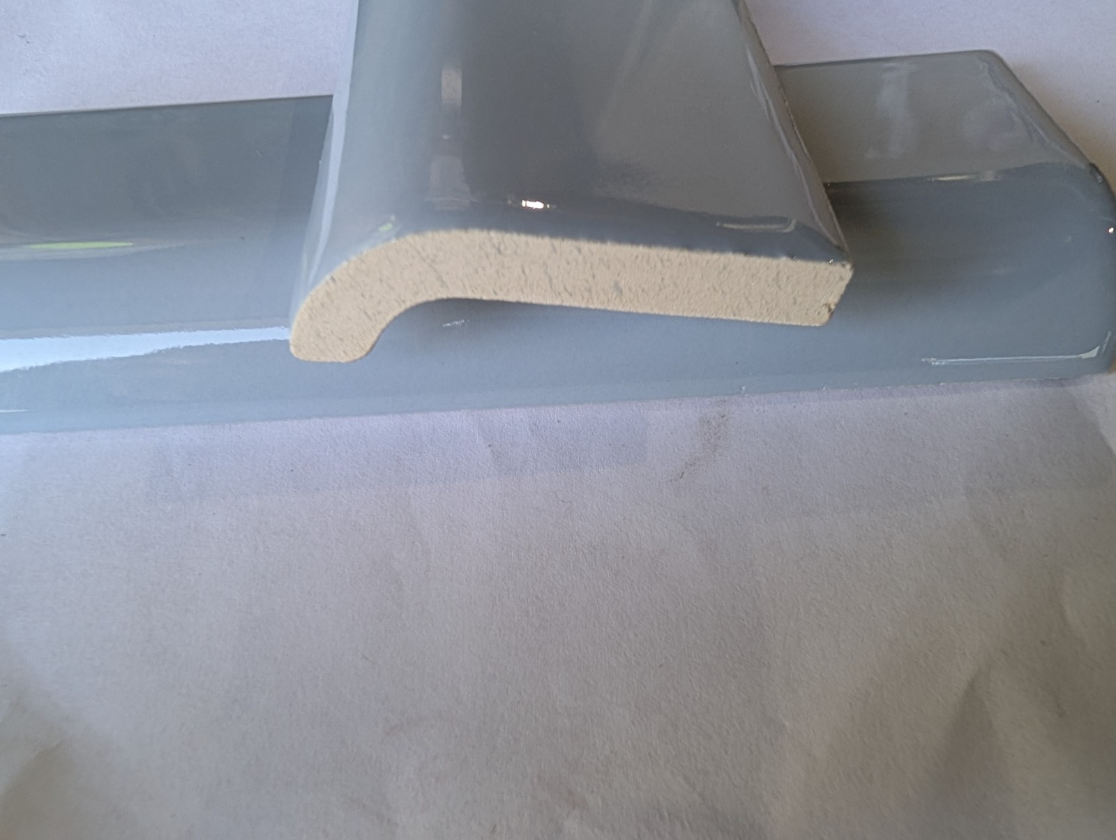 2 pc. Ceramic Bullnose Tile 2” X 6” Light Bright Wedgewood American Olean