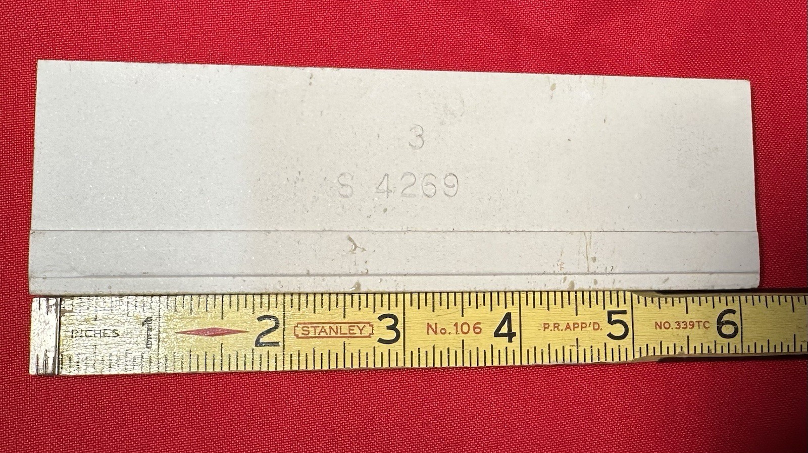 1 pc. Olive – Green: 2” X 6” Glossy Bullnose Ceramic Tile by Robertson, NOS