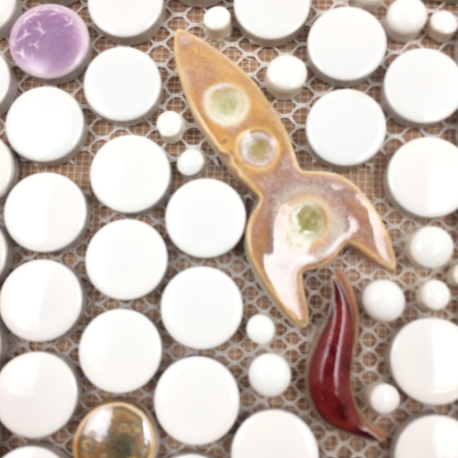 Handmade Tile Mosaic Panel Backsplash 1/4″ Thick, 11.5″ x 14″ Mounted On Mesh
