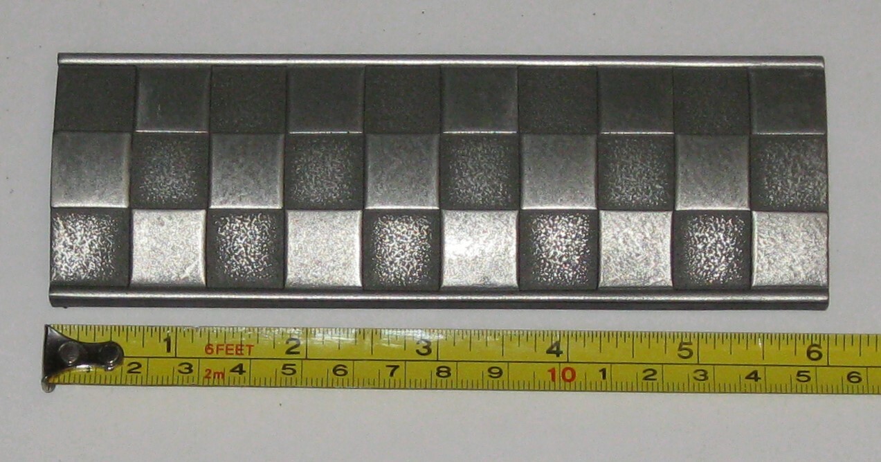 2″x6″ Metal Pewter Resin Checker Listello Accent Wall Tile – Lot of 12 pcs