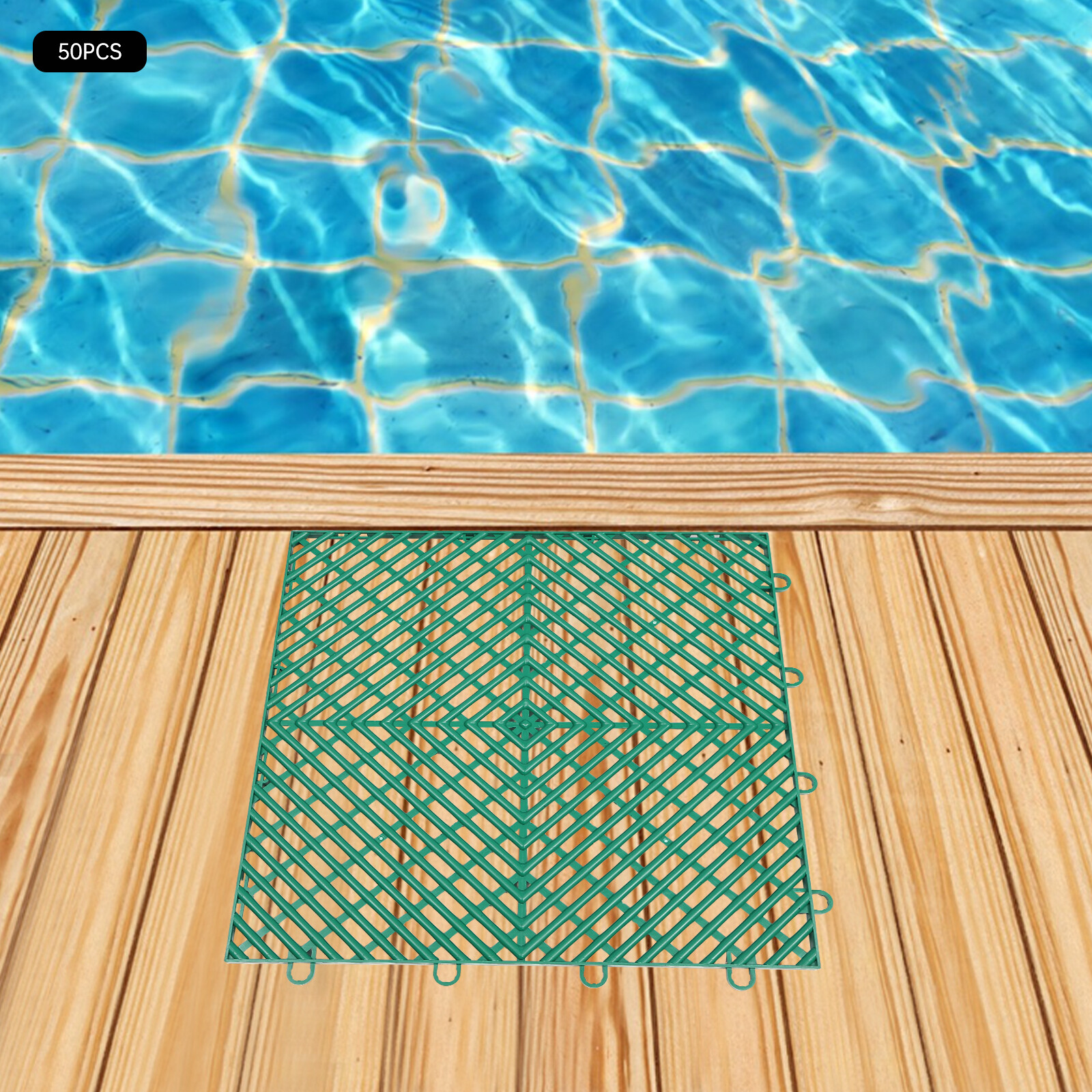 New Interlocking Garage Floor Tiles 50 PCS Deck 12″x12″ Snow Water Drainage