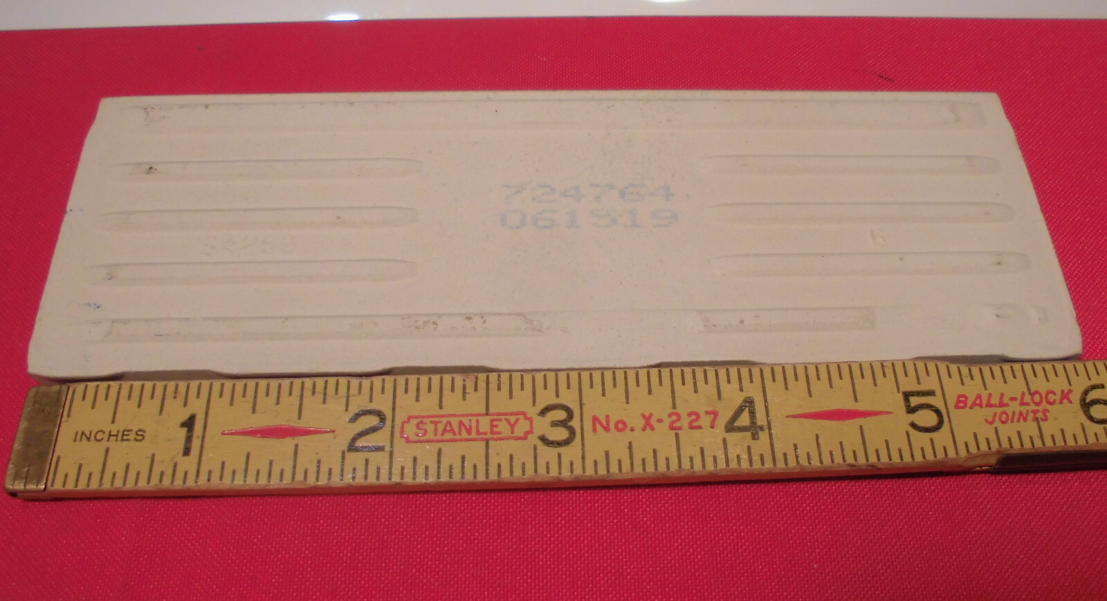 1 pc. *Medium Blue* 2” X 6” Glossy Surface Bullnose Ceramic Tile: New Old Stock
