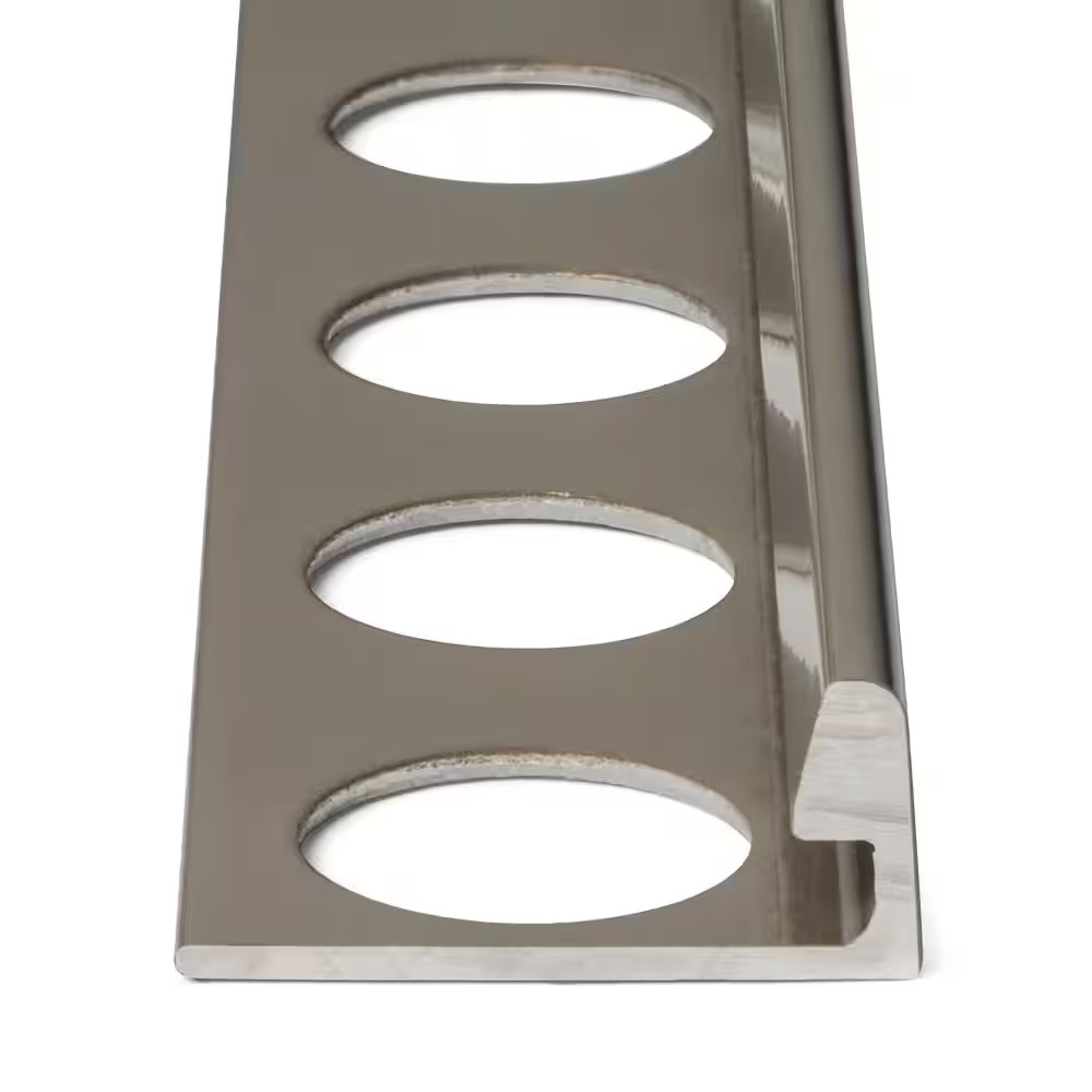 Satin Nickel 1/2 In. X 98-1/2 In. Aluminum L-Shaped Tile Edging Trim