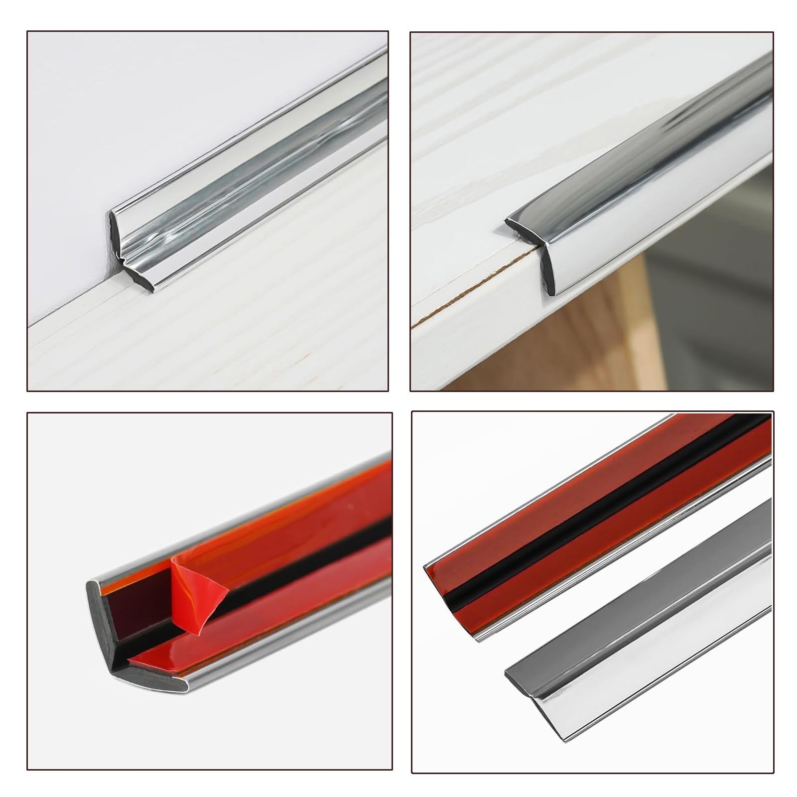 Flexible Inside & Outside Corner Trim Molding 33ft x 0.8in Peel and Stick Mol…