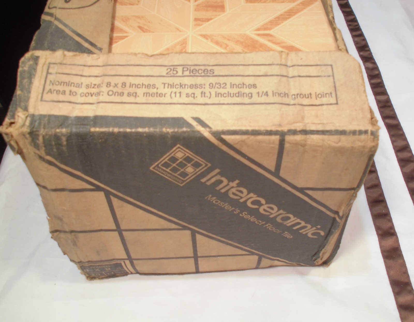 1 pc. *Parquet Wood Look* Ceramic Floor Tile 8″ X 8″ by Interceramic Co. NEW