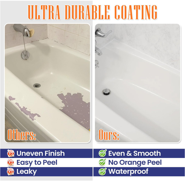 Specialty Tub and Tile Paint, Water-Based Tub and Tile Refinishing Kit with Tool