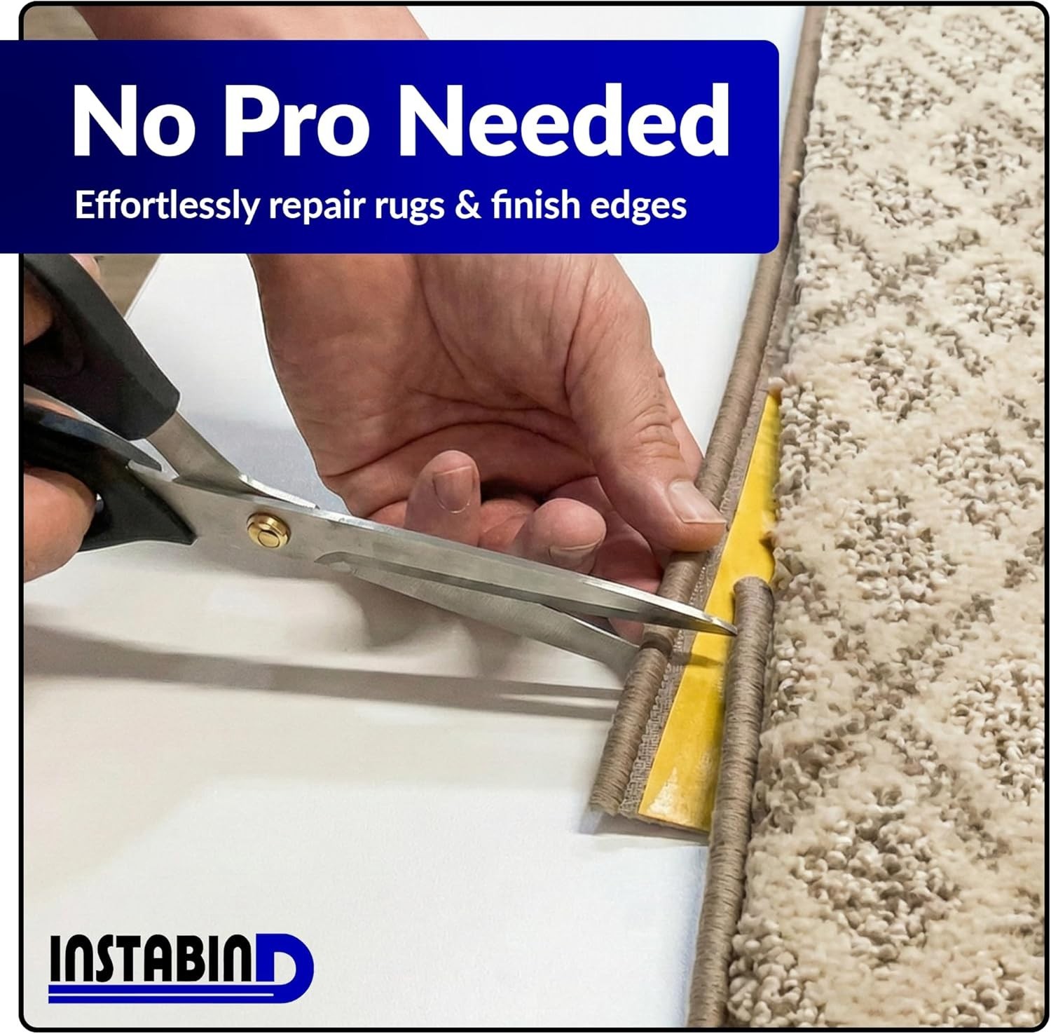 54ft Carpet Edge Binding Regular Style DIY Glue-On Rug Trim Regular Heather