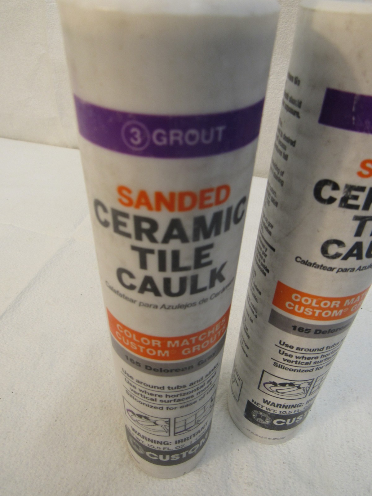 3Grout Sanded Ceramic Tile Caulk 165 Delorean Gray Lot of 2 10.5oz