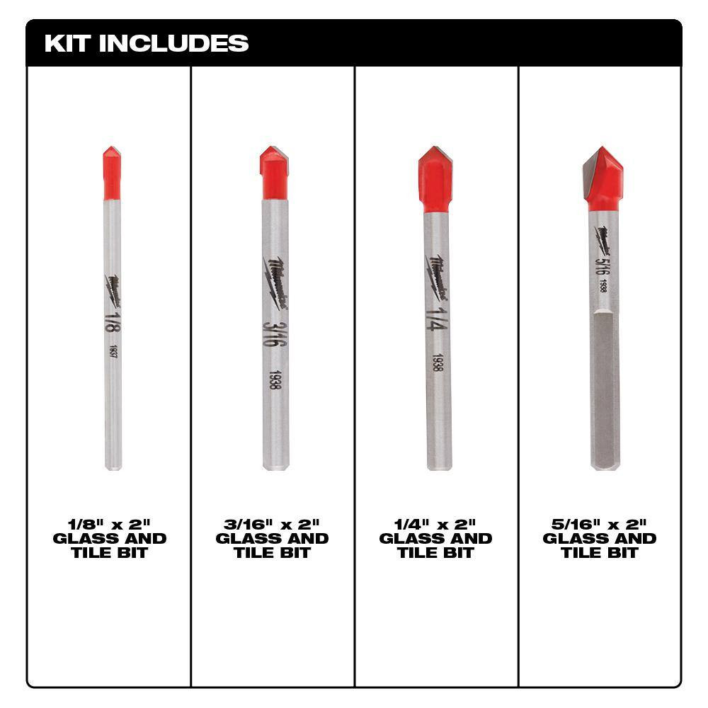 Carbide Glass/ Tile/ Natural Stone & Carbide Multi-Material Bit Set (18-Piece)