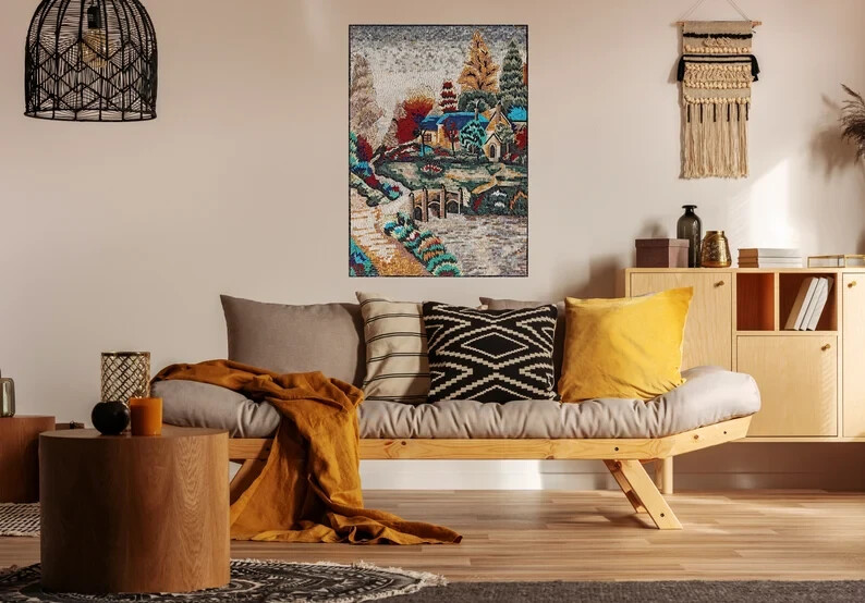 PALM TREE MURALS |Palm Tree In Desert View Scenery Tiles For Living Room Walls