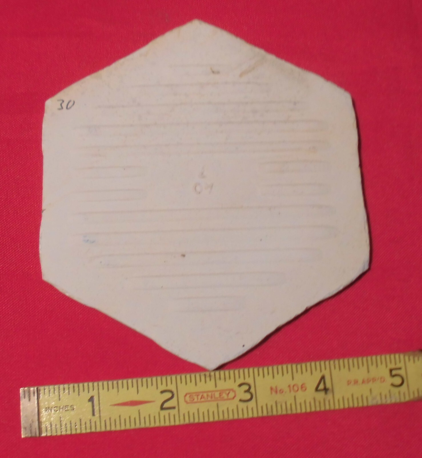 1 pc. Pearl #945 Ceramic 5″ Tile: Tuscany Glaze by American Olean, Hexagon, NOS