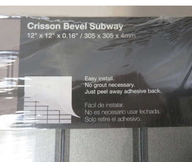 MSI Crisson Bevel Subway Peel and Stick 12″ x 12″ Textured Glass Stone Look