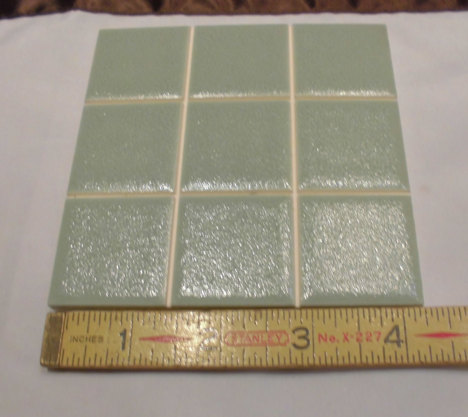 1 pc. Ceramic Tile *Greenest* Scored by American Olean 4-1/4″ (NOS) Crystalline