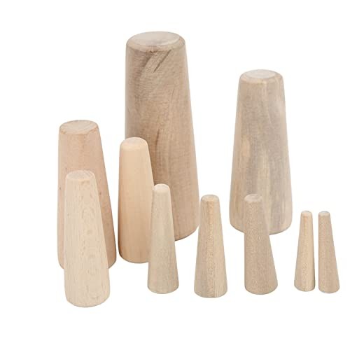 Marine Boat Wooden Conical Bungs Plugs Set, 10pcs Marine Tapered Thru Hull