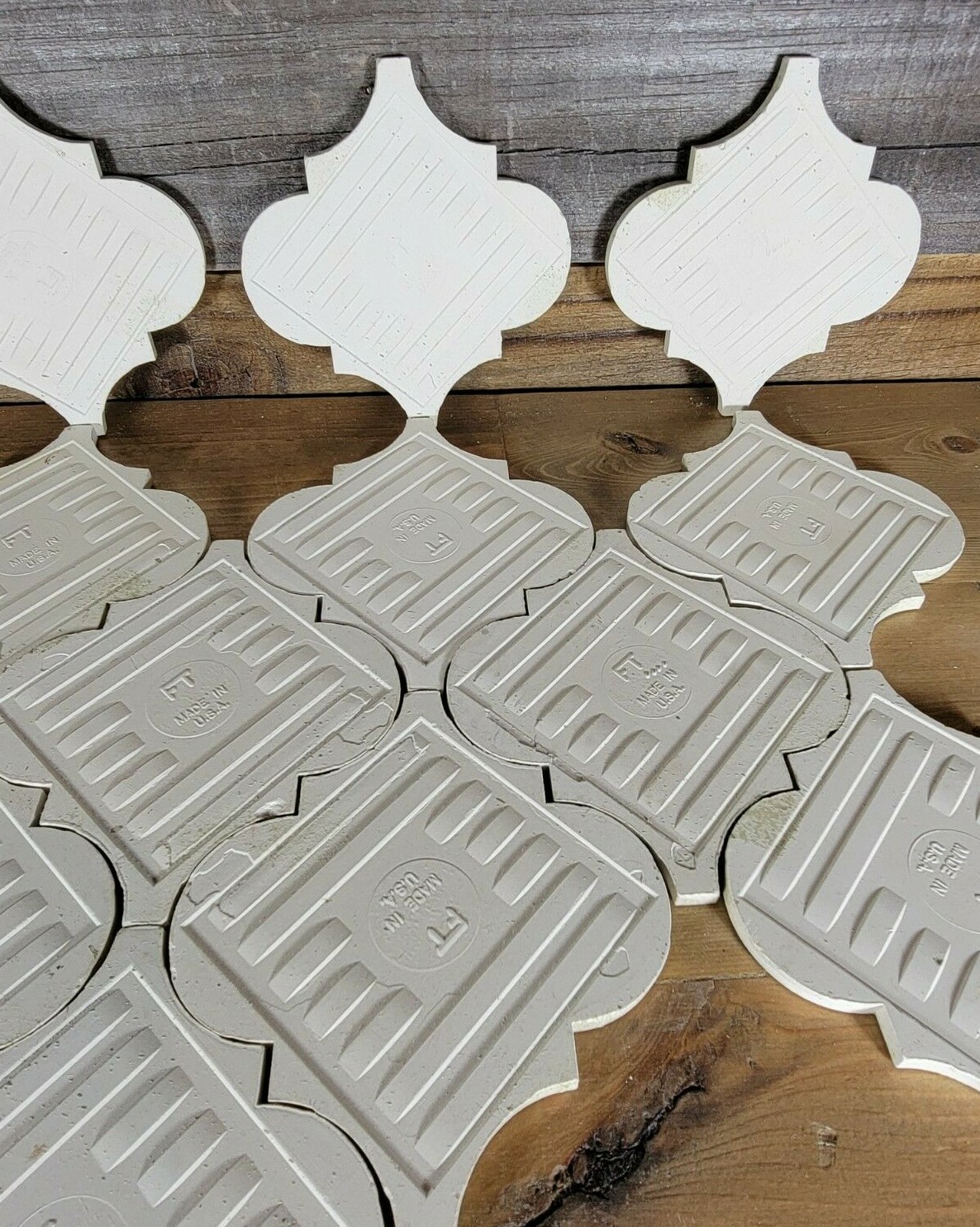Vtg Salvage Florida Ceramic Arabesque Wall Tile FT USA 5 1/2″ Olive Drab Lot 12