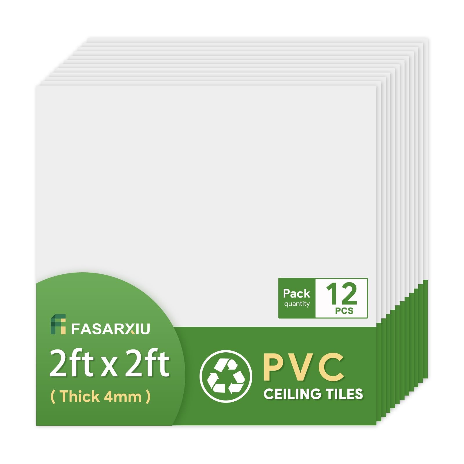 24×24 White Drop Ceiling Tiles Waterproof High-Grade PVC Ceiling Tiles 2×2 Fire-