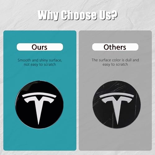 4 PCS Wheel Center Hub Cap Sticker for Model 3 / Model Y, Wheel Black & White
