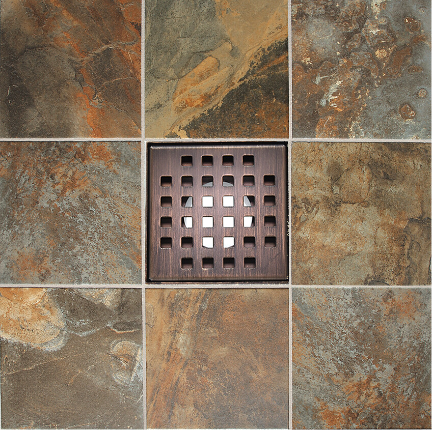 SereneDrains Square Shower Drain complete ABS kit Stainless Steel Square Design