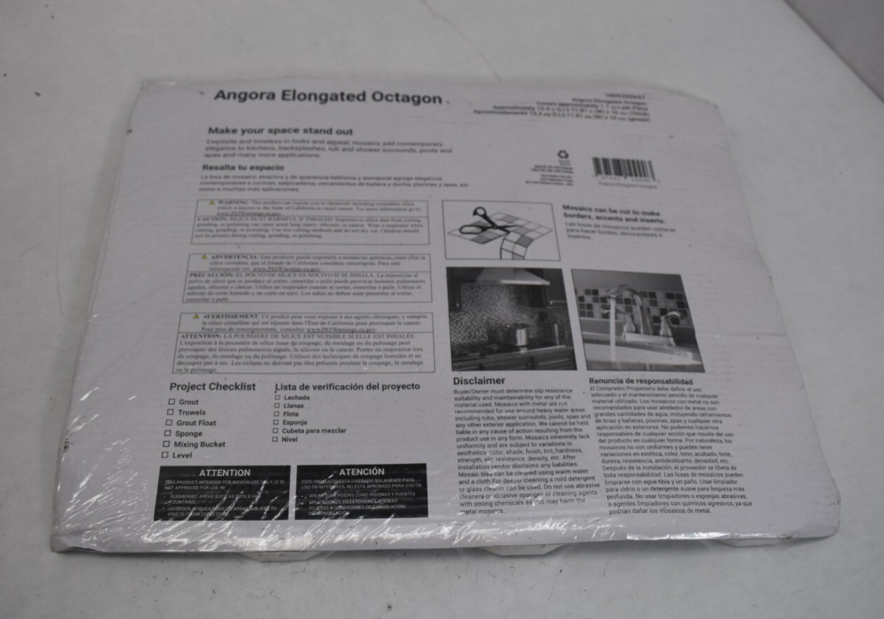 Angora Elongated Octagon 11.81″ x 13.4″ Polished Marble Floor Wall Tile