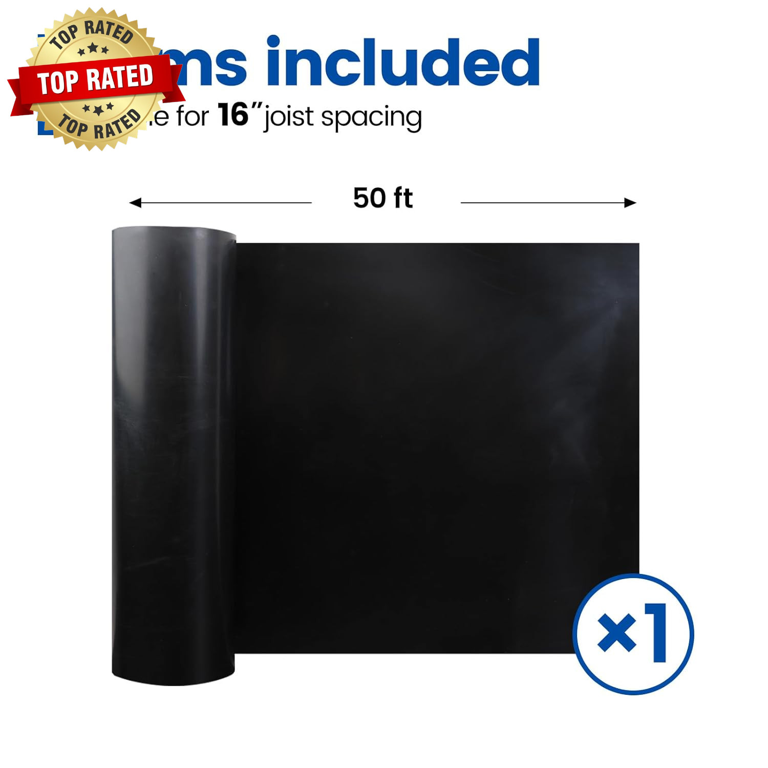1PCS 50FT Black under Deck Drainage System Trough HDPE Waterproofing Membrane Fi