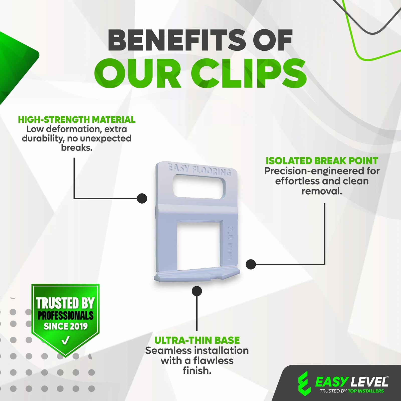 Tile Leveling System Clips 1/8″ (3.0 mm) – Standard Spacers