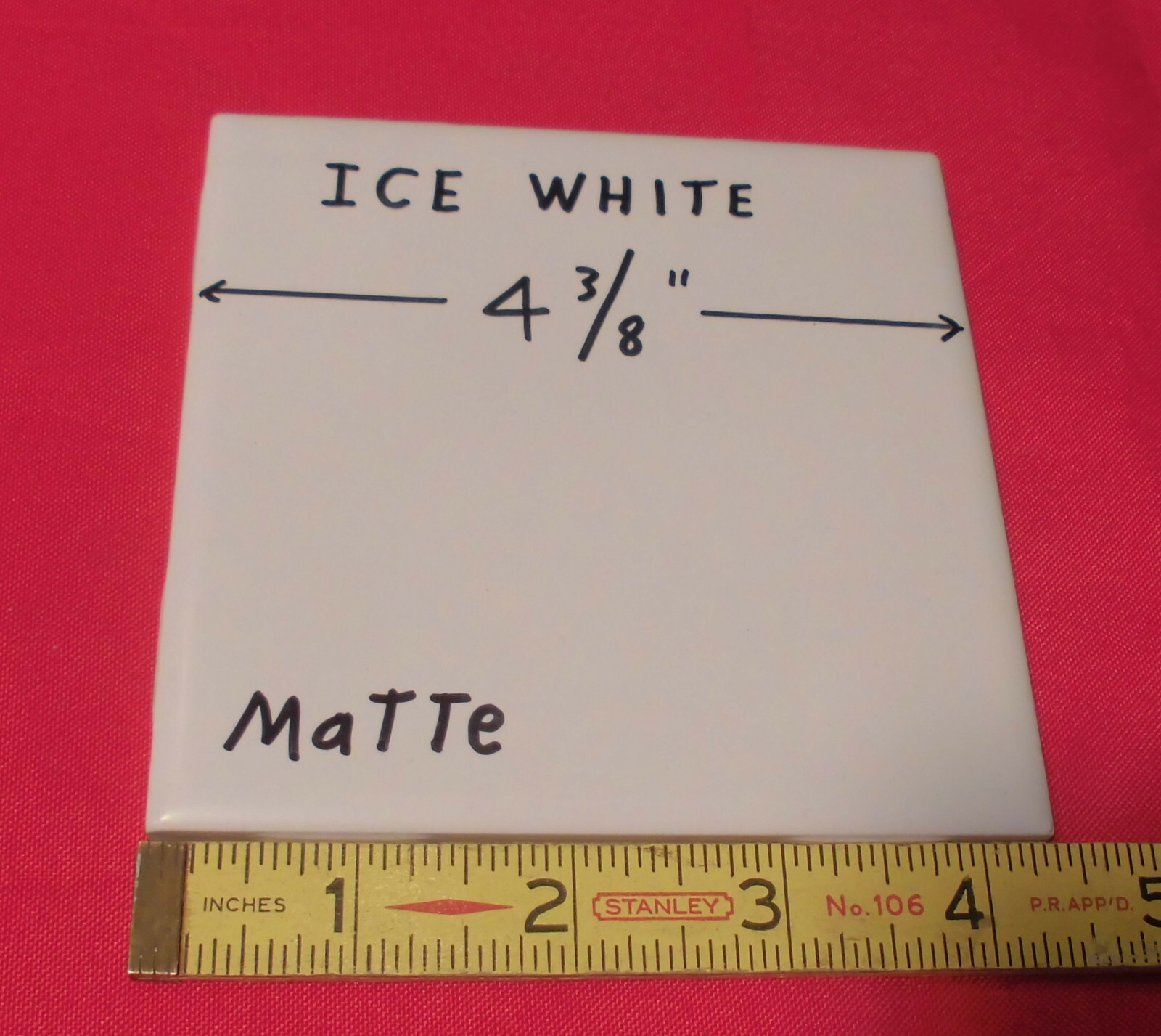1 pc. 4-3/8″ *Bright Ice White* Softer Matte Ceramic Tiles… Clean New Tiles