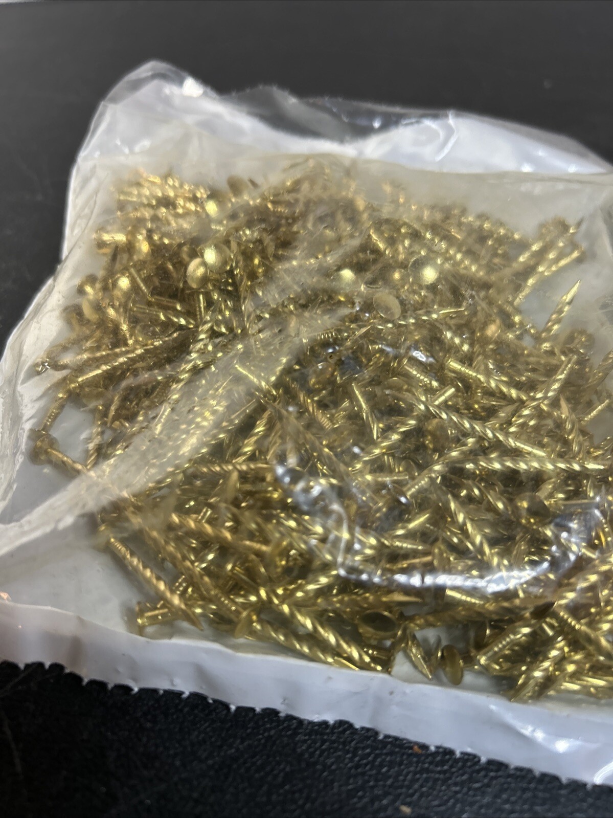 1-1/4″ Brass Coated Gold Screw Nails. 1 Lb Pack
