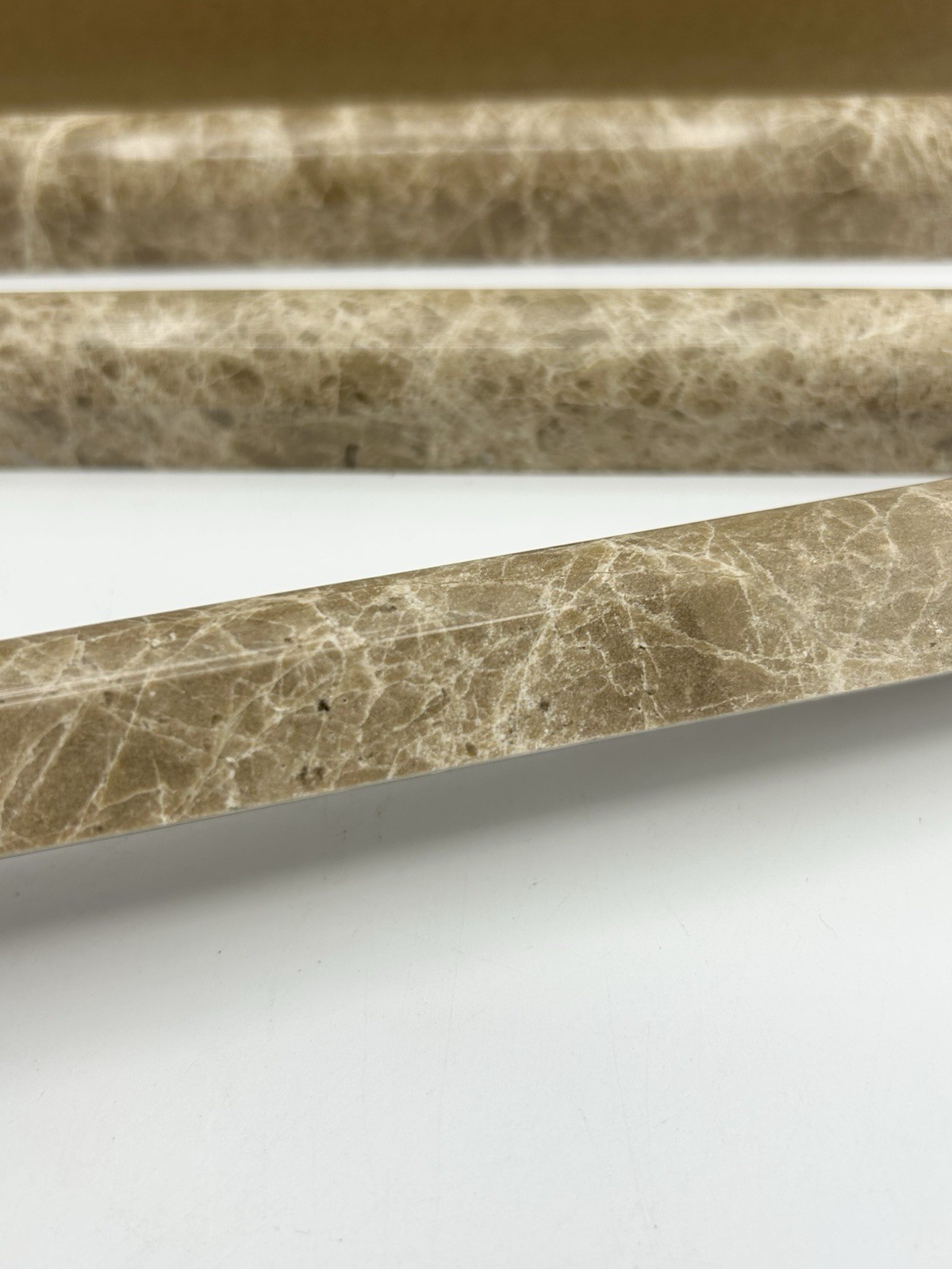 3/4″x12″ Walnut Marble Travertine Chair Rail Pencil Profile Molding Tile 8 Pack