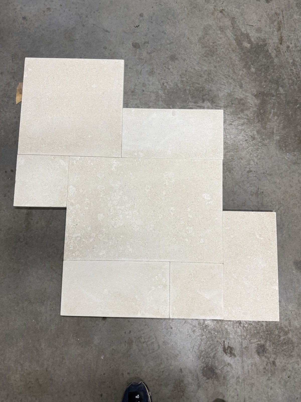 Limestone tile. French pattern. 1 inch thick. In stock Clearwater, Fl.