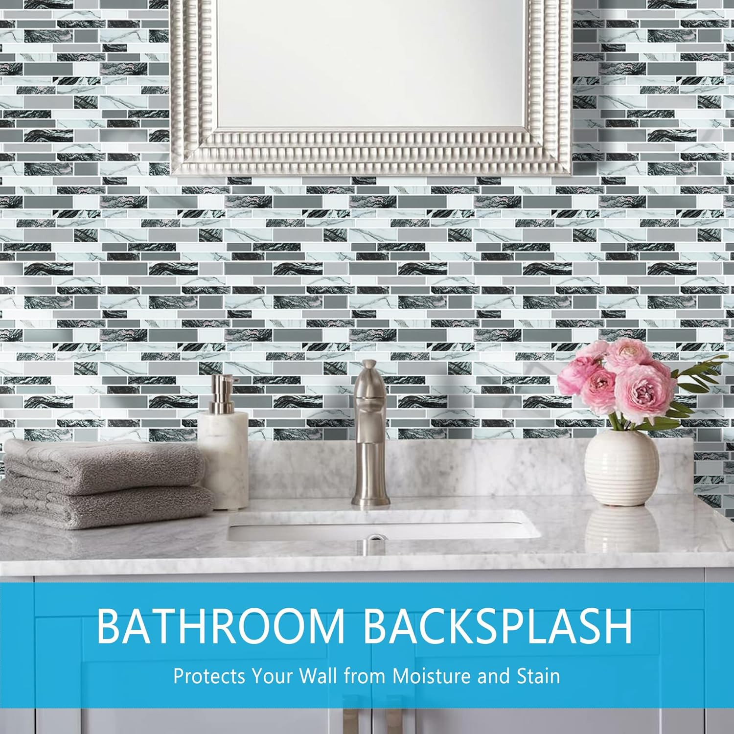 10-Sheet Peel and Stick Tile Backsplash,12 Inchesx12 Inches Premium Wall Sticker