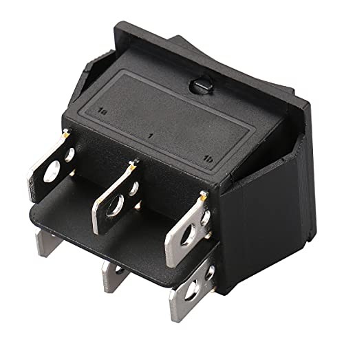 DPDT Rocker Switch (ON)-Off-(ON),6-Pin 3 Position Snap-in Toggle 1 Momentary