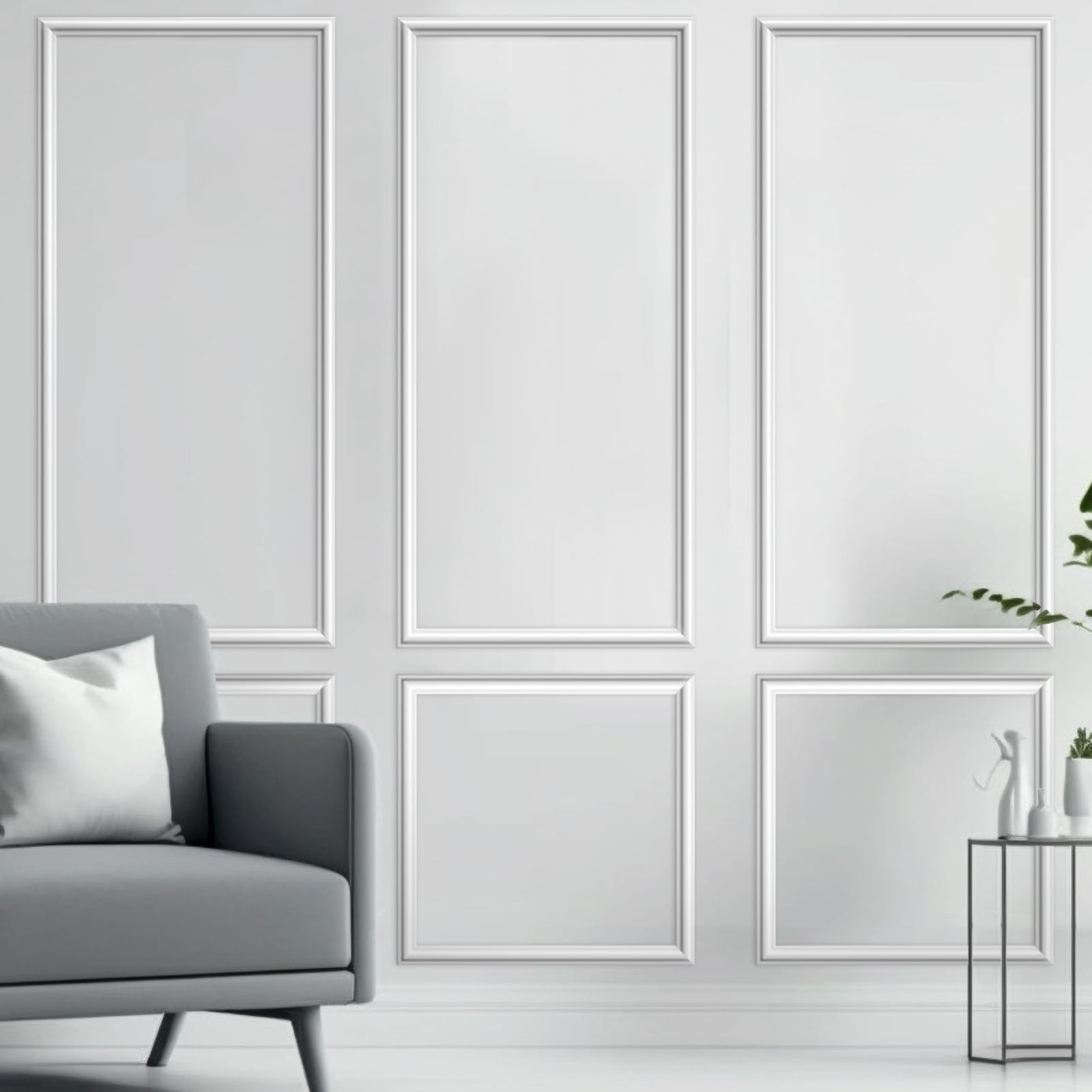 Peel and Stick Wall Molding Kit, 3D Premade Accent Molding Wainscoting Panel …