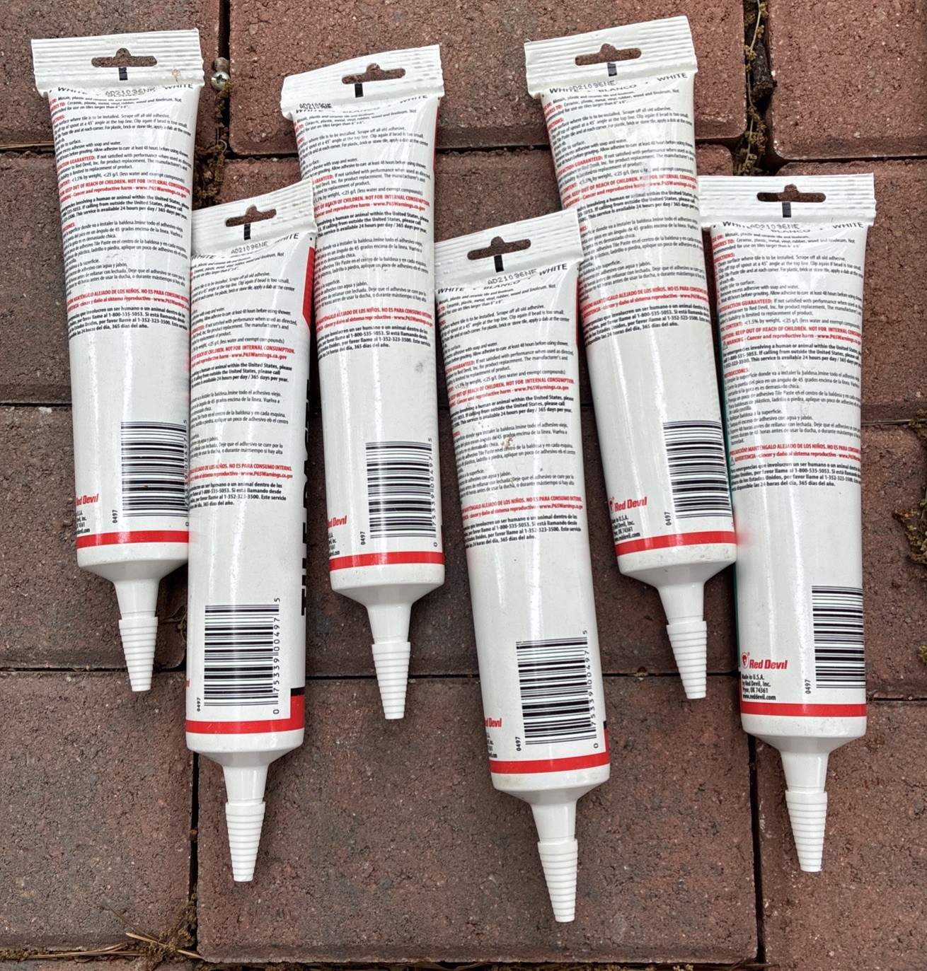 Red Devil 0497 Tile Paste Adhesive 5.5oz White for Floor and Wall Tiles Lot of 6