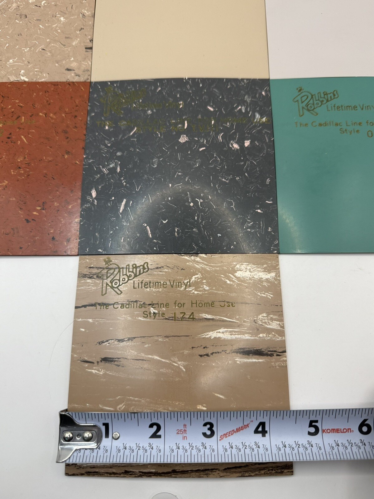 VTG 1950s Robbins Rubber & Vinyl Tile 54 Pieces Mixed Sizes Salesman Samples