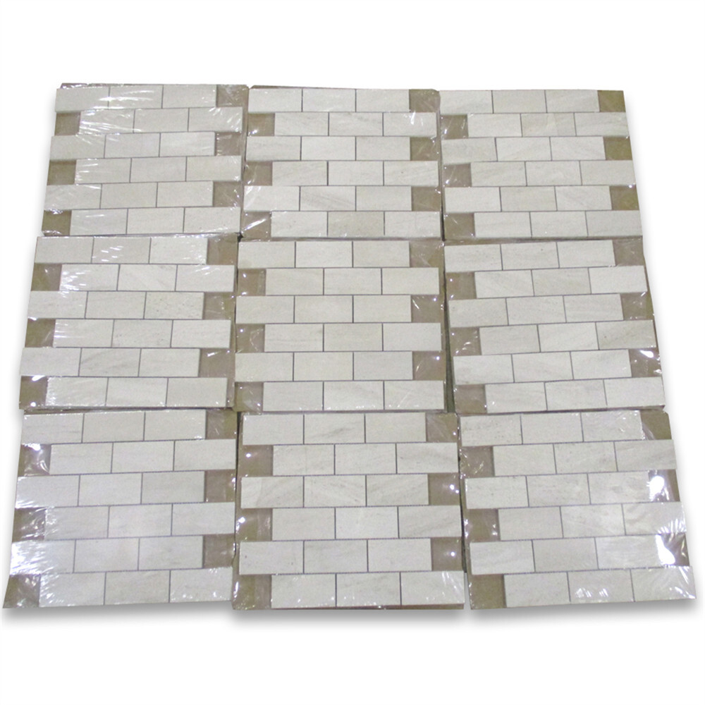 H64XH Golden Beach Moleanos Beige Limestone 2×4 Subway Mosaic Tile Honed