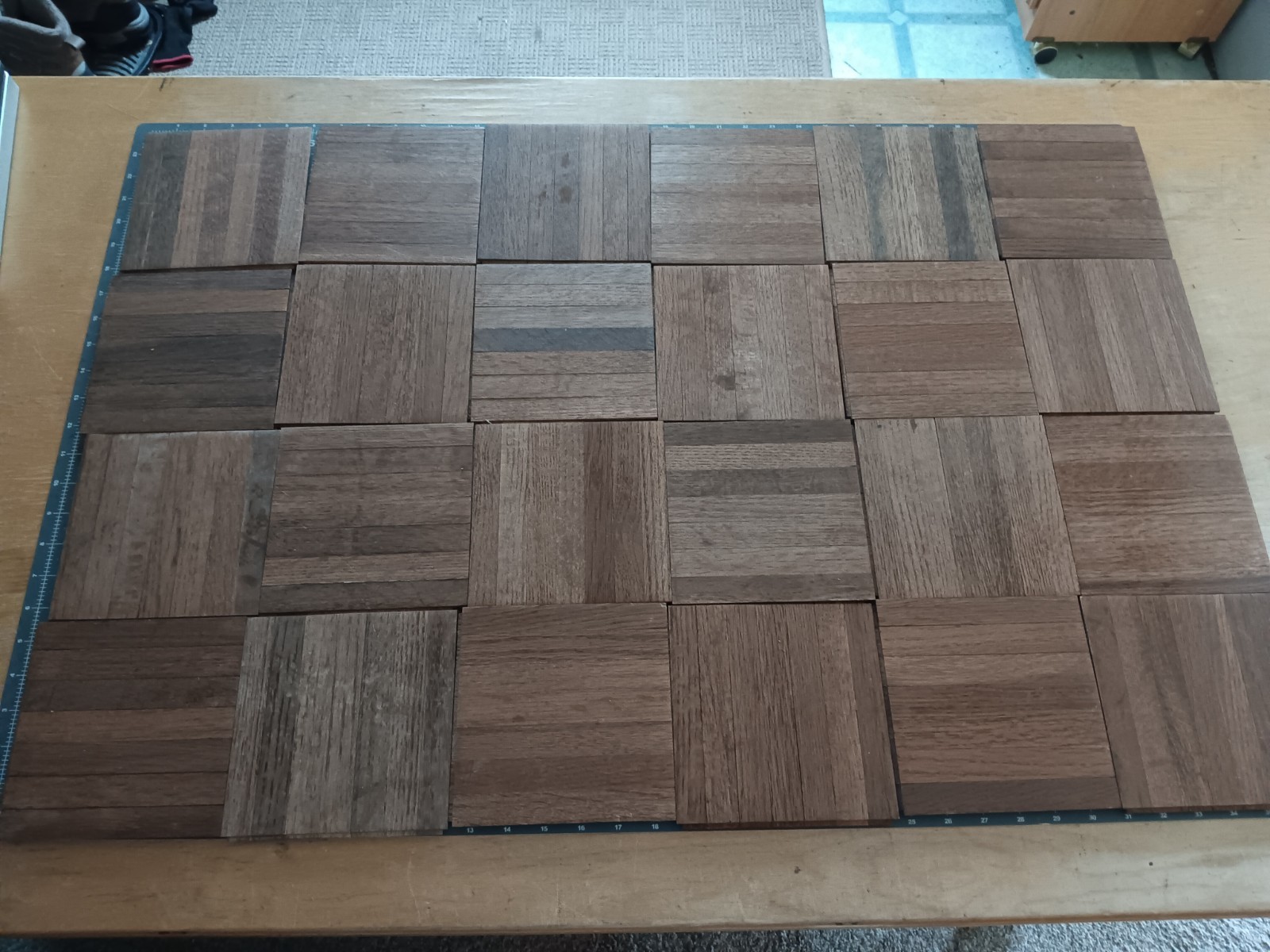 Reclaim VTG COLOR TILE Solid Oak Parquet Flooring 24 pieces = 6 SQ FT. OPTIONS!