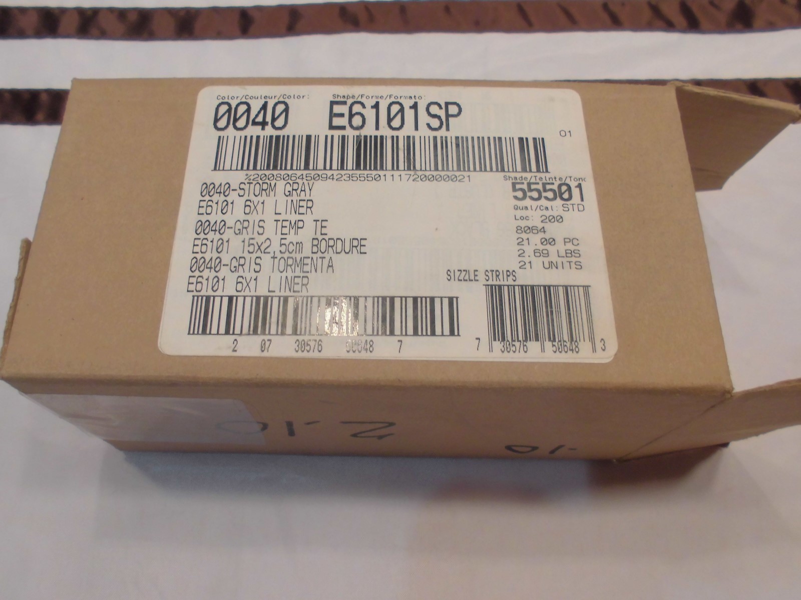 21 Ceramic Sizzle-Liner Tiles: Medium-Gray, 1″ X 6″ American Olean-Fluted, NEW